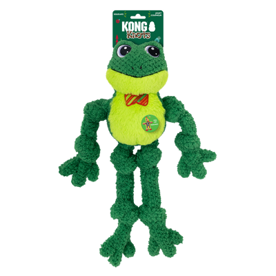 KONG Holiday Knots Bow Tie Frog Large/Extra Large
